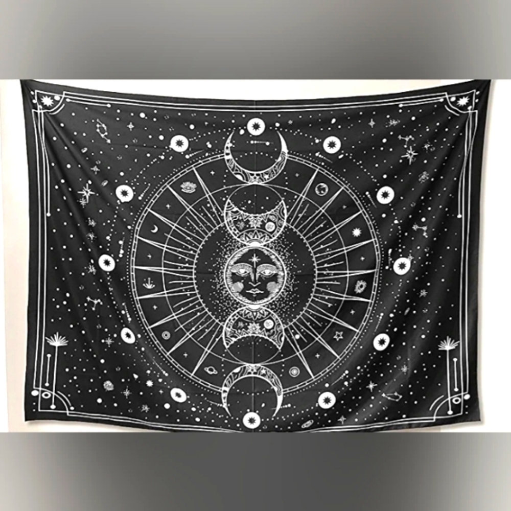 Sun, moon, stars wall tapestry